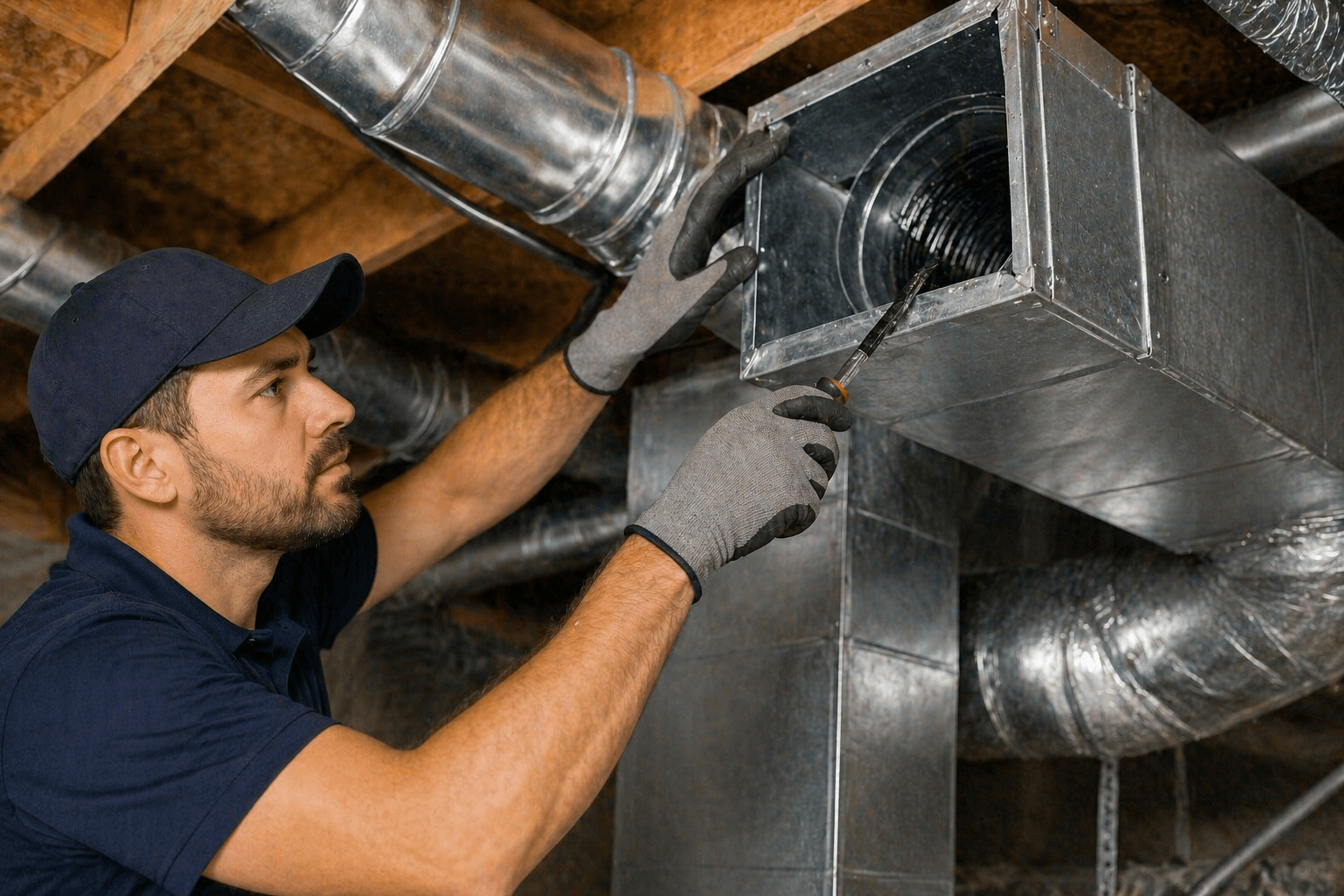 Crew Repairing Ductwork   | HVAC Air Command Hartford 