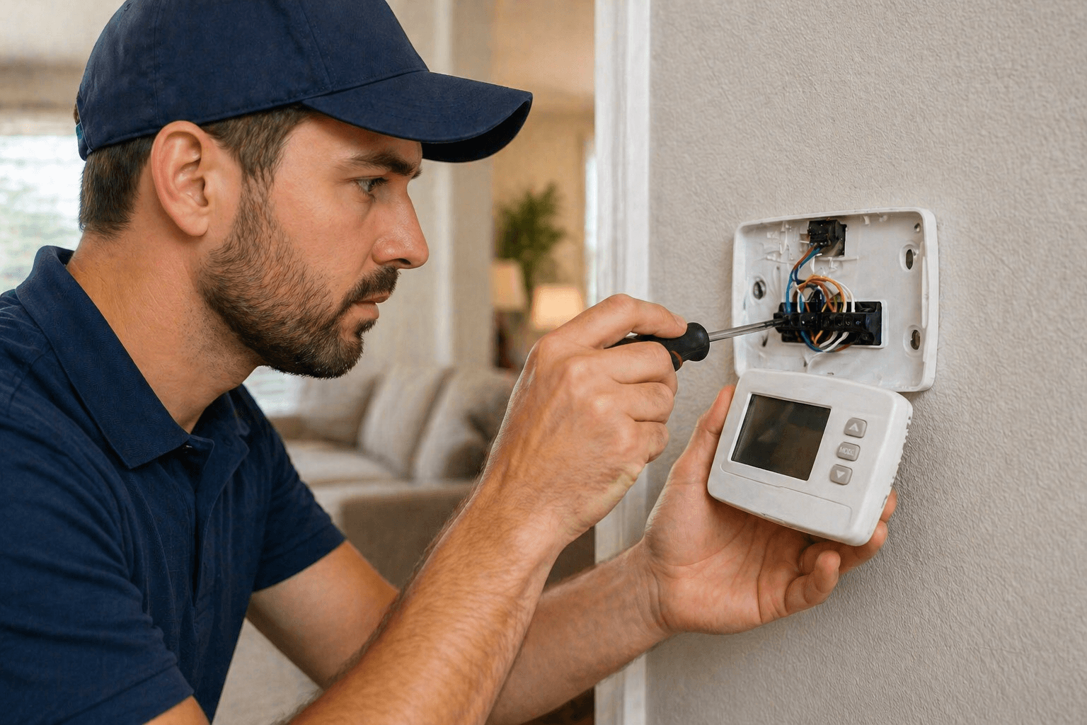 Fixing the thermostat | HVAC Air Command Hartford 